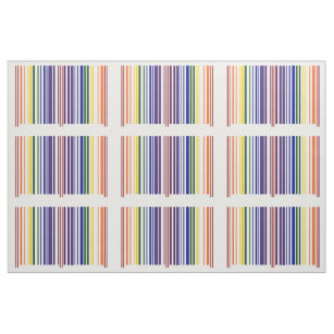 幾何学的な二重虹のバーコードパターン生地 ファブリック