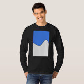 幾何学的な二音波模様ブルーベリーとホイット Tシャツ (正面フル)