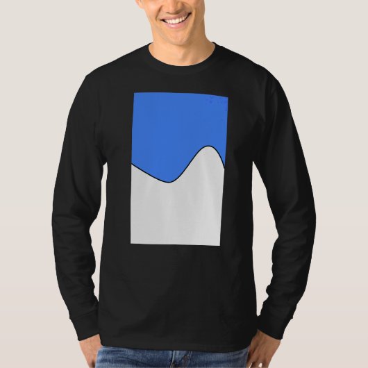 幾何学的な二音波模様ブルーベリーとホイット Tシャツ (正面)