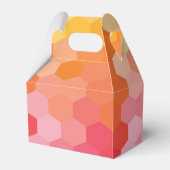 幾何学的な六角形のピンクと黄色のギフトボックス フェイバーボックス (裏面サイド)