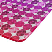 幾何学的な円の紫色のピンクの赤くグラデーションなパターン カッティングボード (角)