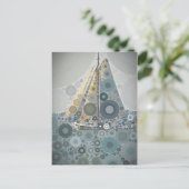幾何学的な円セーリングボートアートギフトby LeahG ポストカード (スタンド正面)