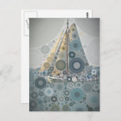 幾何学的な円セーリングボートアートギフトby LeahG ポストカード (正面/裏面)