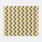 幾何学的な円パターン フリースブランケット (正面(横))