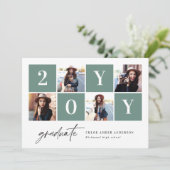 幾何学的な写真タイポグラフィの卒業発表 案内状 (スタンド正面)