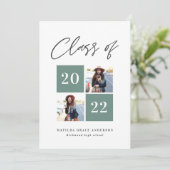 幾何学的な写真タイポグラフィの卒業発表 案内状 (スタンド正面)