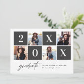 幾何学的な写真タイポグラフィの卒業発表 案内状 (スタンド正面)