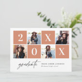 幾何学的な写真タイポグラフィの卒業発表 案内状 (スタンド正面)