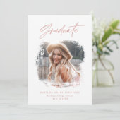 幾何学的な写真タイポグラフィの卒業発表 案内状 (スタンド正面)