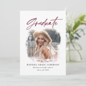 幾何学的な写真タイポグラフィの卒業発表 案内状 (スタンド正面)