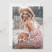 幾何学的な写真タイポグラフィの卒業発表 案内状 (正面)