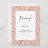 幾何学的な写真テラコッタ卒業パーティーのアヌン 案内状 (裏面)