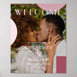 幾何学的な写真 ウェディング ウェルカム タイポグラフィ ポスター
