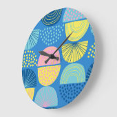 幾何学的な北半球:モダン抽象芸術背景。 ラージ壁時計 (傾斜)