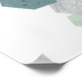 幾何学的な北欧の海岸沿いの色相の六角形アート ポスター (角)