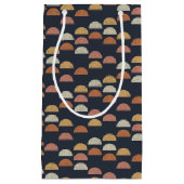 幾何学的な半円パターン スモールペーパーバッグ (正面)