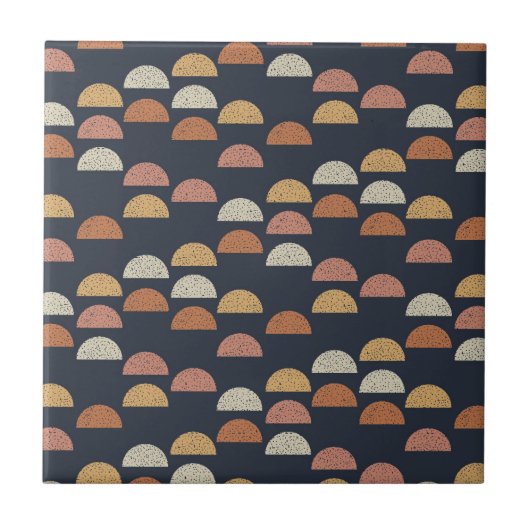 幾何学的な半円パターン タイル (正面)