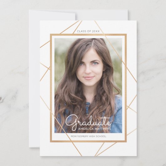 幾何学的な卒業の発表 案内状 (正面)