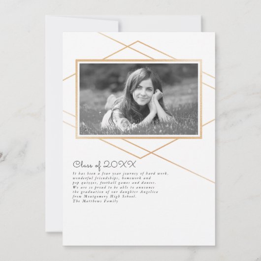 幾何学的な卒業の発表 案内状 (裏面)