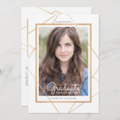 幾何学的な卒業の発表 案内状 (正面/裏面)