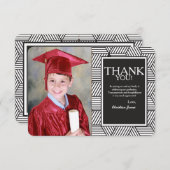 幾何学的な卒業写真サンキューカード 招待状 (正面/裏面)