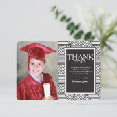 幾何学的な卒業写真サンキューカード 招待状 (スタンド正面)