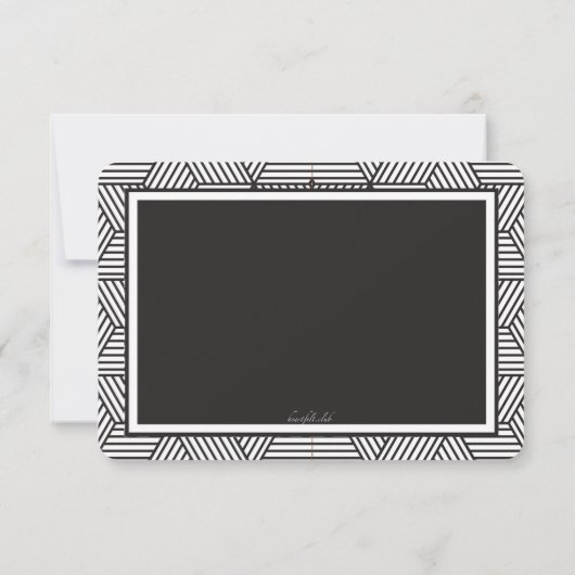 幾何学的な卒業写真サンキューカード 招待状 (裏面)