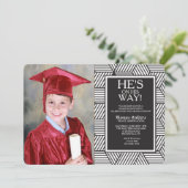 幾何学的な卒業写真招待状 招待状 (スタンド正面)