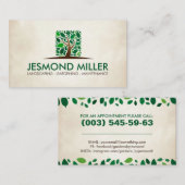 幾何学的な四角い木の名刺 名刺 (正面/裏面)