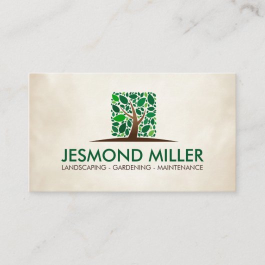 幾何学的な四角い木の名刺 名刺 (正面)