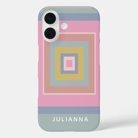 幾何学的な図形パターンパステルパーソナライズされた Case-Mate iPhoneケース (裏面)
