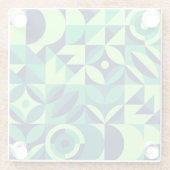 幾何学的な壁画：モダンなヴィンテージスタイルのデザイン。 ガラスコースター (裏面)