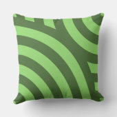 幾何学的な夏の緑の入れ子の四分円 クッション (裏面)