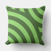 幾何学的な夏の緑の入れ子の四分円 クッション (正面)