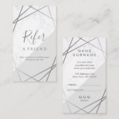 幾何学的な大理石の銀製灰色の垂直紹介 名刺 (正面/裏面)