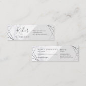 幾何学的な大理石の銀製灰色の小型広告宣伝の紹介 スキニー名刺 (正面/裏面)