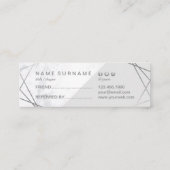 幾何学的な大理石の銀製灰色の小型広告宣伝の紹介 スキニー名刺 (裏面)