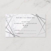 幾何学的な大理石の銀製灰色の広告宣伝の紹介 名刺 (裏面)