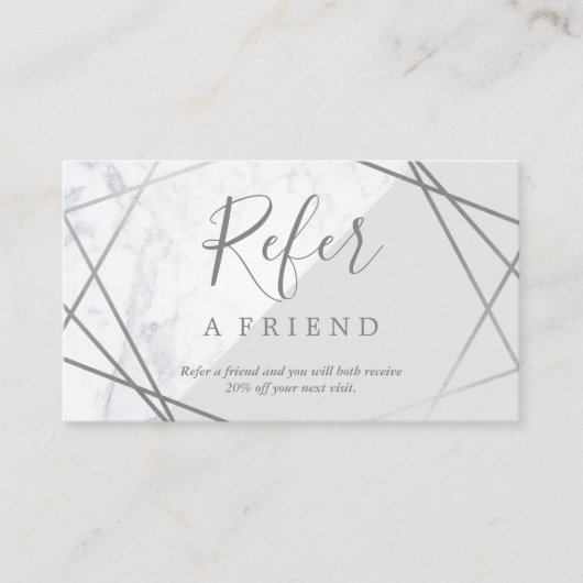 幾何学的な大理石の銀製灰色の広告宣伝の紹介 名刺 (正面)