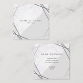 幾何学的な大理石の銀製灰色の正方形の名刺 スクエア名刺 (正面/裏面)