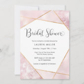 幾何学的な大理石ブライダルシャワーへの招待 招待状 (正面)