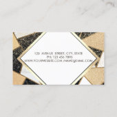 幾何学的な大理石, グリッター, フレーム, コンフェッティ, はさみ 名刺 (裏面)