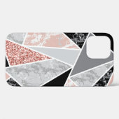 幾何学的な大理石(ピンクグリッター):シームレス Case-Mate iPhoneケース (裏面 (横))
