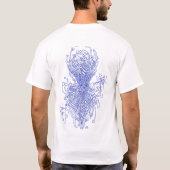 幾何学的な天青色の生命の樹のラインアート Tシャツ (裏面)