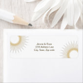 幾何学的な太陽モダンとエレガントな結婚式 ラベル (インサイチュ)