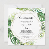 幾何学的な宛先の書道キンセアニラ 招待状 (正面)