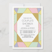 幾何学的な宝石の色ブロック結婚のカップルのシャワー 招待状 (正面)