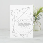 幾何学的な宝石用原石の結婚式招待状 招待状 (スタンド正面)