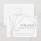 幾何学的な宝石用原石RSVPの応答カード 出欠カード (正面/裏面)