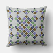 幾何学的な対角線タイル青い緑2 in 1 クッション (裏面)